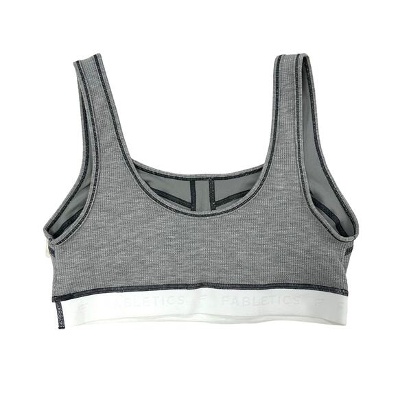 NWT Fabletics Classic Heather Gray White Waffle Bra Medium - Picture 5 of 5